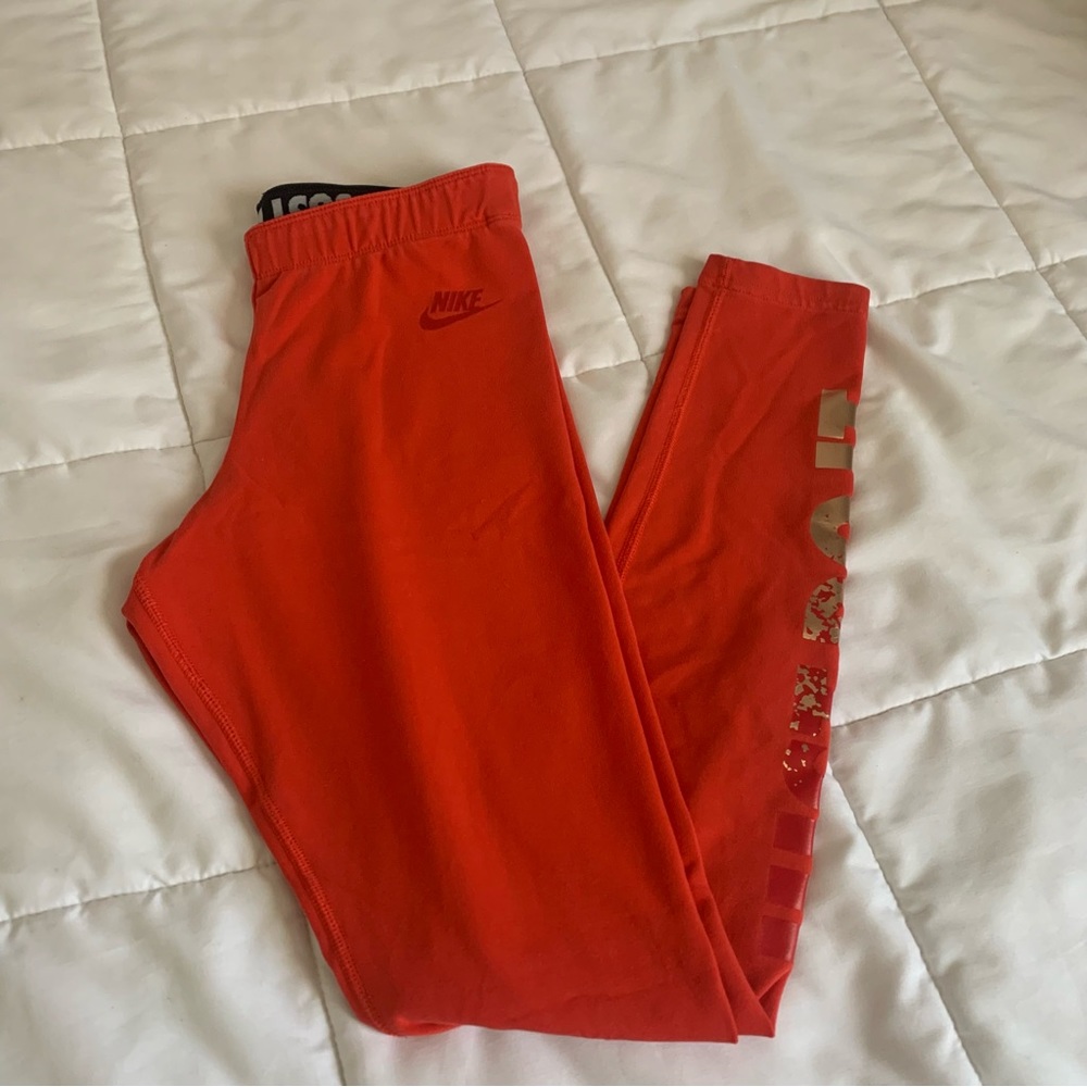 Red-Orange Nike Leggings